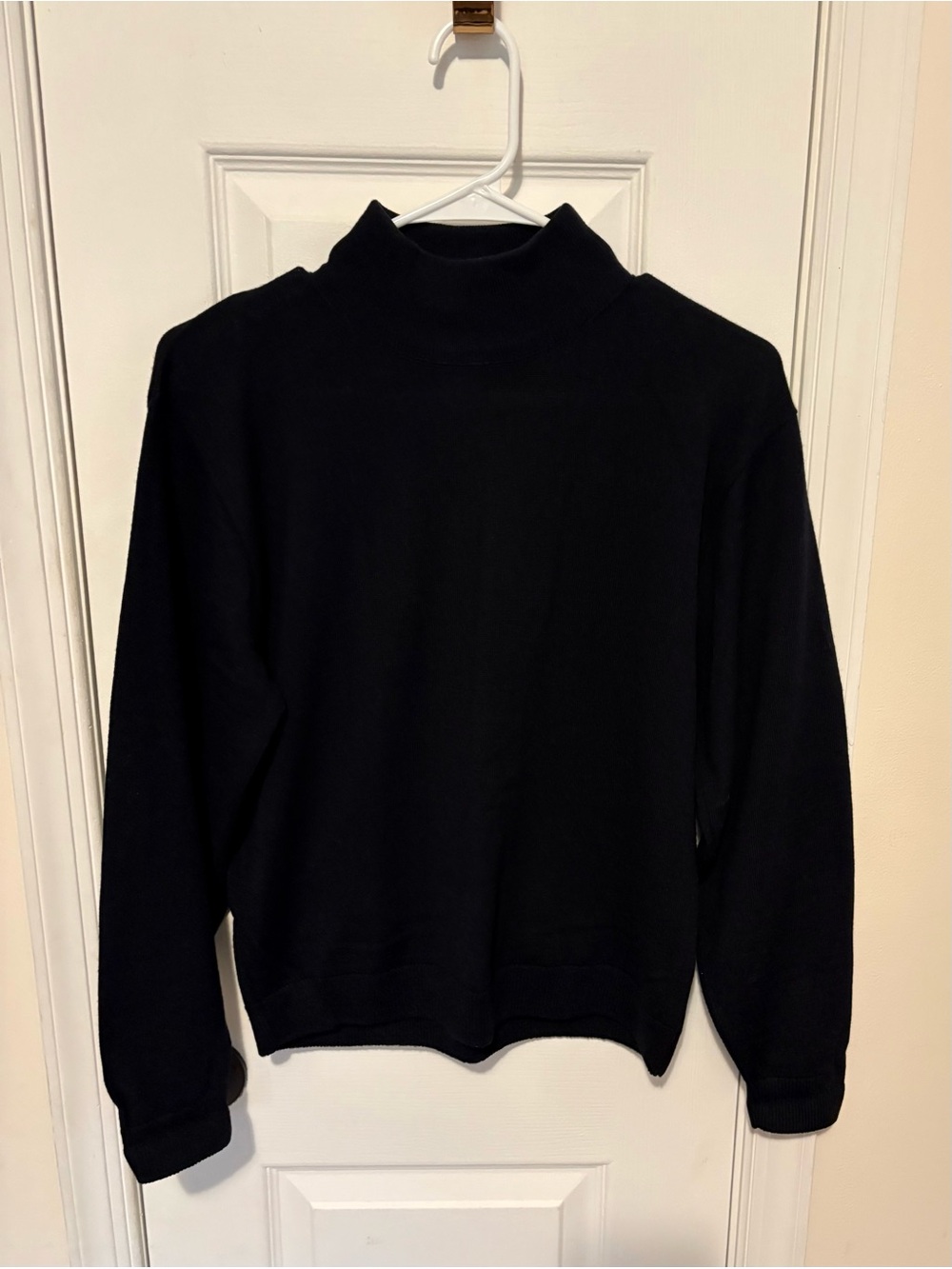 Vintage 100% Virgin Wool Black Mock Neck Sweater